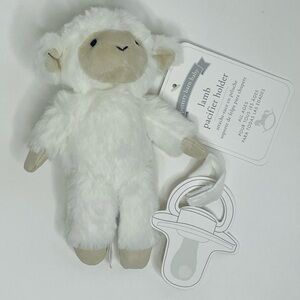 Pottery Barn Kids Lamb Sheep Plush Pacifier Holder New Stuffed Animal Mini NWT